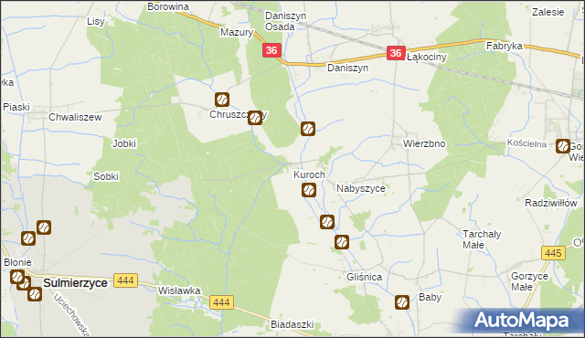 mapa Kuroch, Kuroch na mapie Targeo