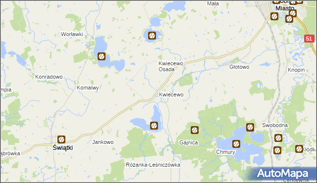 mapa Kwiecewo, Kwiecewo na mapie Targeo