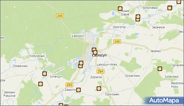 mapa Łabiszyn powiat żniński, Łabiszyn powiat żniński na mapie Targeo