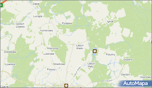 mapa Łabuń Wielki, Łabuń Wielki na mapie Targeo