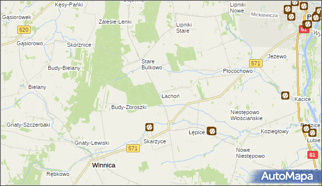 mapa Łachoń, Łachoń na mapie Targeo