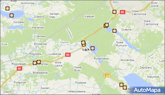 mapa Łąck, Łąck na mapie Targeo