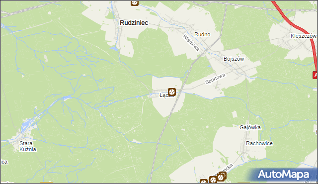 mapa Łącza, Łącza na mapie Targeo