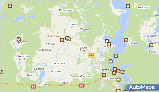 mapa Ładne Pole, Ładne Pole na mapie Targeo