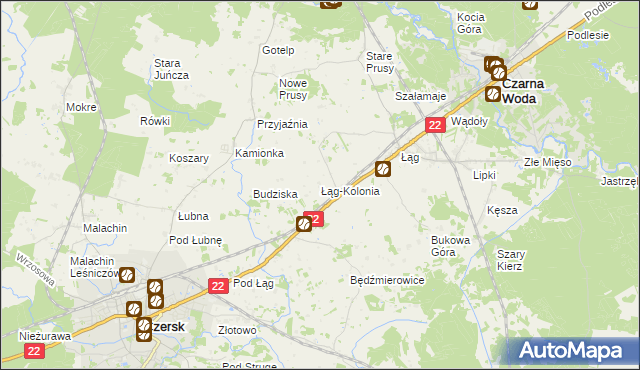 mapa Łąg-Kolonia, Łąg-Kolonia na mapie Targeo