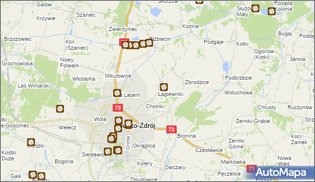 mapa Łagiewniki gmina Busko-Zdrój, Łagiewniki gmina Busko-Zdrój na mapie Targeo