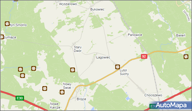 mapa Łagowiec, Łagowiec na mapie Targeo