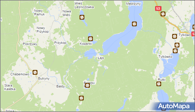 mapa Łajs, Łajs na mapie Targeo