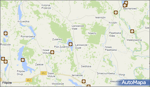 mapa Łanowicze Duże, Łanowicze Duże na mapie Targeo