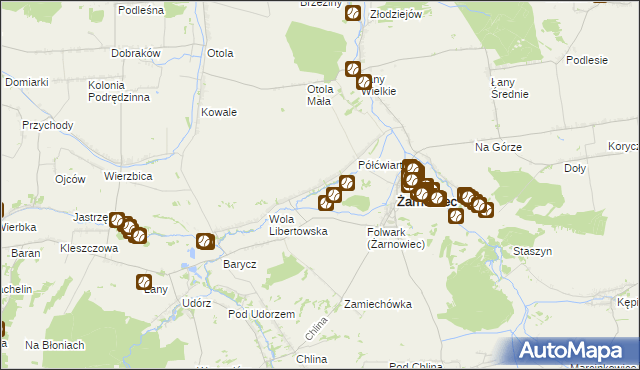 mapa Łany Małe, Łany Małe na mapie Targeo