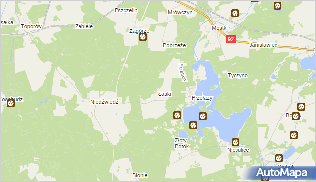mapa Łaski gmina Lubrza, Łaski gmina Lubrza na mapie Targeo