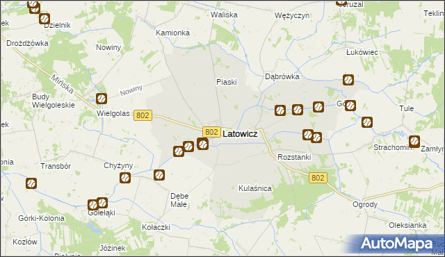 mapa Latowicz, Latowicz na mapie Targeo