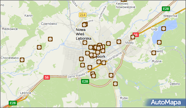 mapa Lębork, Lębork na mapie Targeo