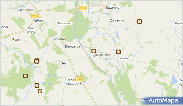 mapa Lędziechowo, Lędziechowo na mapie Targeo