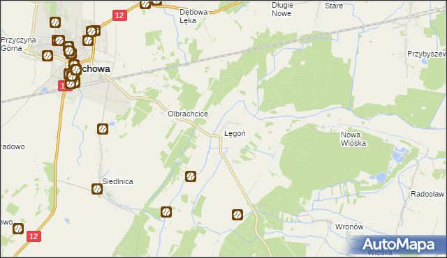 mapa Łęgoń, Łęgoń na mapie Targeo