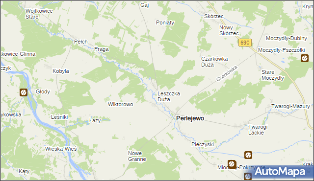 mapa Leszczka Duża, Leszczka Duża na mapie Targeo