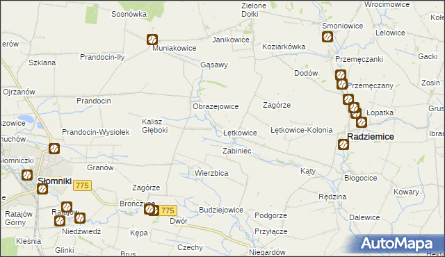 mapa Łętkowice, Łętkowice na mapie Targeo