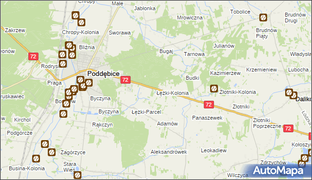 mapa Łężki-Kolonia, Łężki-Kolonia na mapie Targeo