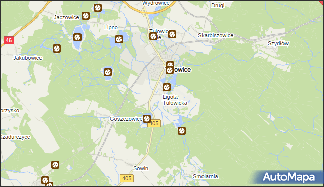 mapa Ligota Tułowicka, Ligota Tułowicka na mapie Targeo