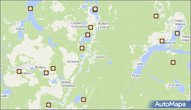 mapa Likusy, Likusy na mapie Targeo