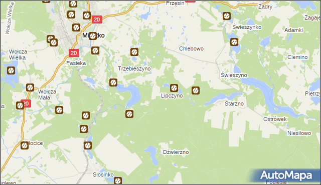 mapa Lipczyno, Lipczyno na mapie Targeo