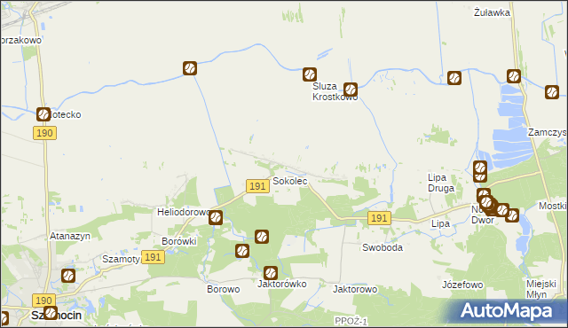 mapa Lipia Góra gmina Szamocin, Lipia Góra gmina Szamocin na mapie Targeo