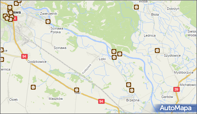 mapa Lipki gmina Skarbimierz, Lipki gmina Skarbimierz na mapie Targeo