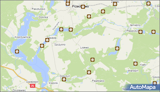 mapa Lisewo gmina Przechlewo, Lisewo gmina Przechlewo na mapie Targeo