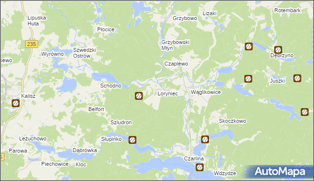 mapa Loryniec, Loryniec na mapie Targeo