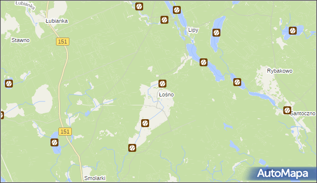 mapa Łośno, Łośno na mapie Targeo