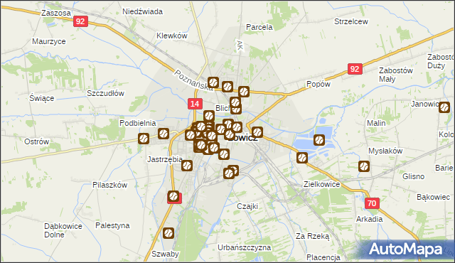 mapa Łowicza, Łowicz na mapie Targeo