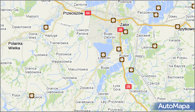 mapa Łowiczki, Łowiczki na mapie Targeo