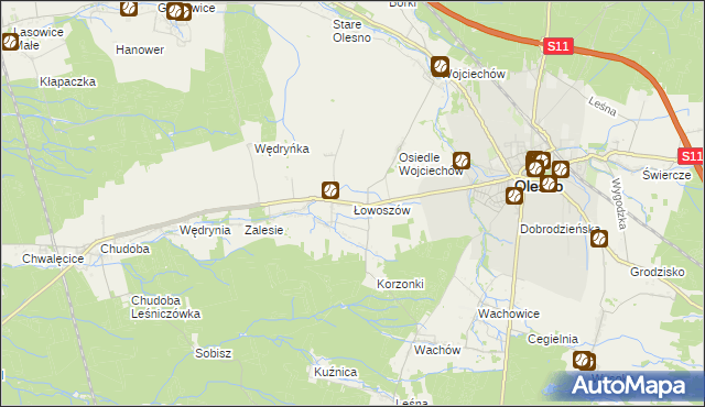 mapa Łowoszów, Łowoszów na mapie Targeo