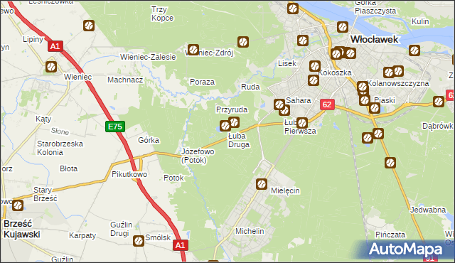 mapa Łuba Druga, Łuba Druga na mapie Targeo