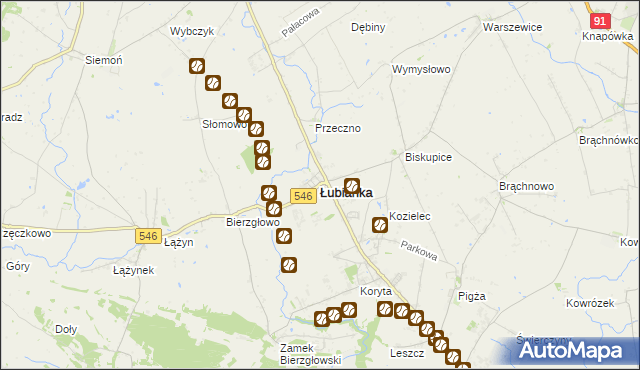 mapa Łubianka powiat toruński, Łubianka powiat toruński na mapie Targeo