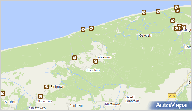 mapa Lubiatowo gmina Choczewo, Lubiatowo gmina Choczewo na mapie Targeo