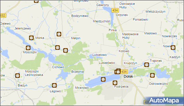 mapa Lubiatowo gmina Dolsk, Lubiatowo gmina Dolsk na mapie Targeo