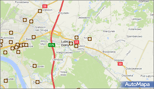 mapa Lubicz Górny, Lubicz Górny na mapie Targeo