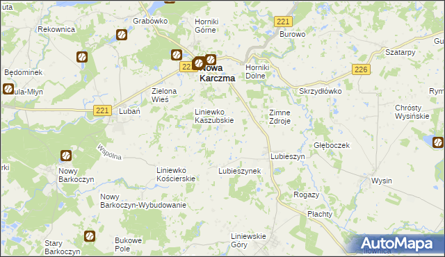 mapa Lubieszynek gmina Nowa Karczma, Lubieszynek gmina Nowa Karczma na mapie Targeo
