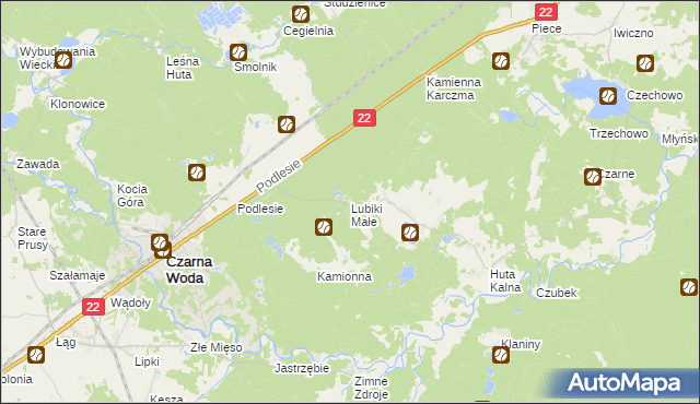 mapa Lubiki Małe, Lubiki Małe na mapie Targeo