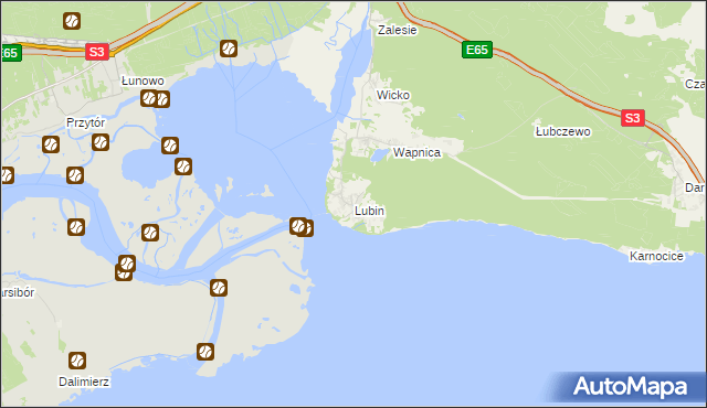 mapa Lubin gmina Międzyzdroje, Lubin gmina Międzyzdroje na mapie Targeo