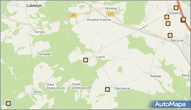 mapa Lubno gmina Lubiszyn, Lubno gmina Lubiszyn na mapie Targeo