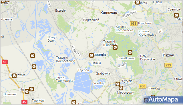 mapa Lubomia, Lubomia na mapie Targeo