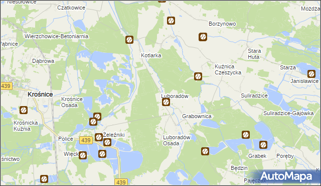 mapa Luboradów, Luboradów na mapie Targeo