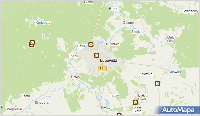 mapa Lubowidz powiat żuromiński, Lubowidz powiat żuromiński na mapie Targeo