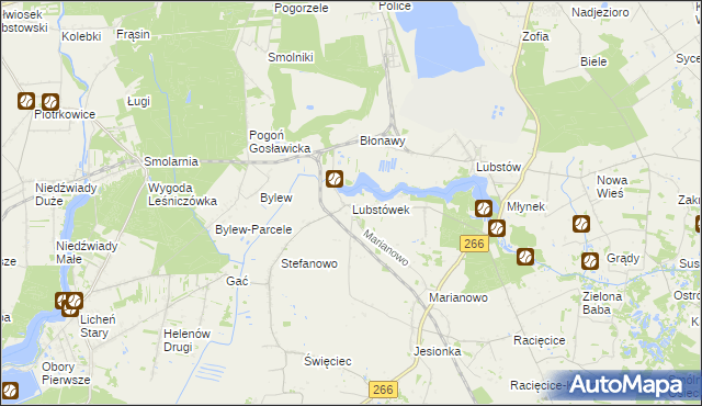 mapa Lubstówek gmina Sompolno, Lubstówek gmina Sompolno na mapie Targeo