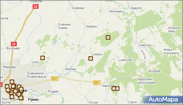 mapa Lubstyn, Lubstyn na mapie Targeo