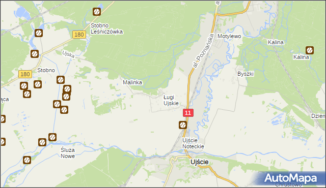 mapa Ługi Ujskie, Ługi Ujskie na mapie Targeo