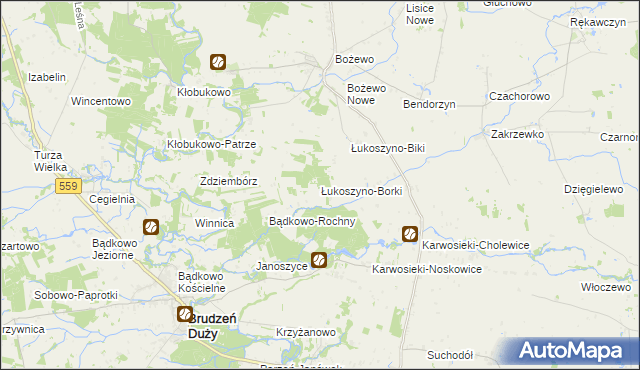 mapa Łukoszyno-Borki, Łukoszyno-Borki na mapie Targeo