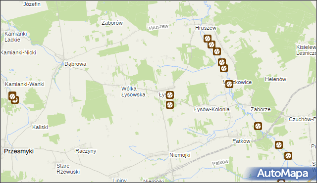 mapa Łysów gmina Przesmyki, Łysów gmina Przesmyki na mapie Targeo